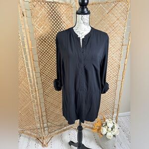 Cynthia Rowley Black Basic Tunic Top